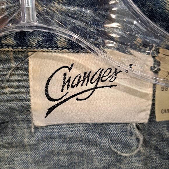 Vtg 80's Acid Stone Washed Women's Denim Maxi Dress Long Slv Button Med Western - Picture 2 of 12